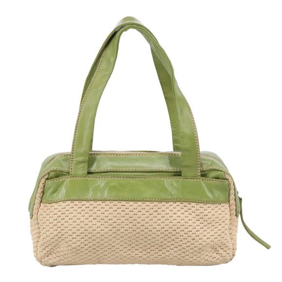 CHANEL Hand Bag Cotton Beige CC Auth 102761 - Picture 2 of 16